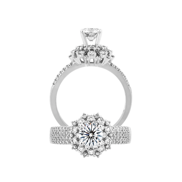 Ổ nhẫn nữ kim cương tấm vàng 14K Empress 1.5CT