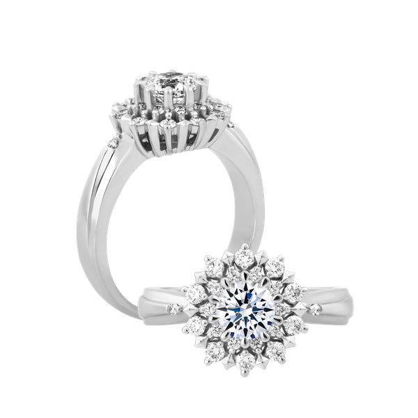 Nhẫn nữ kim cương tấm vàng 14K Elysium 3C GVRG0245497