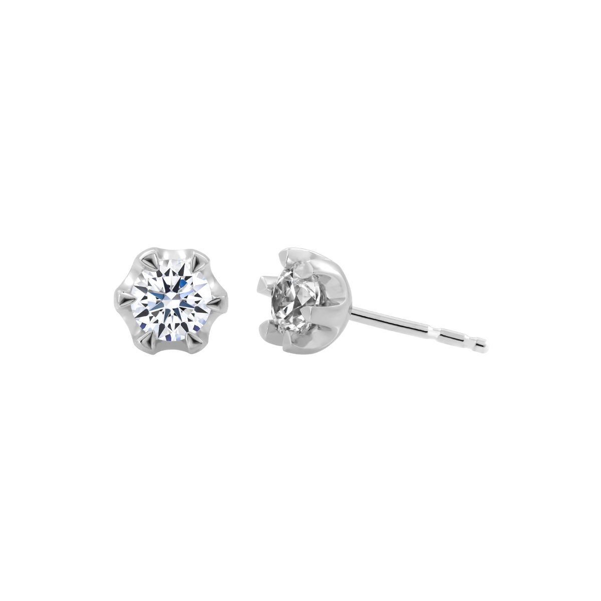 Ổ Bông đính đá CZ platinum 950 Love Flower 5C