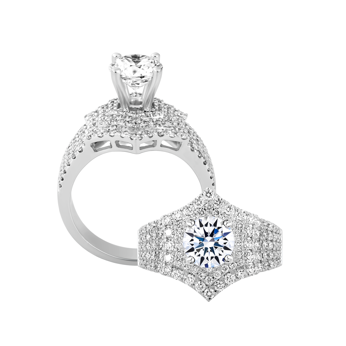 Ổ nhẫn nữ kim cương tấm vàng 14K Zacia 3C