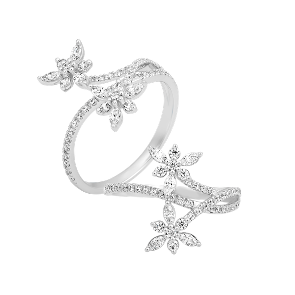 Nhẫn nữ đính đá CZ vàng 18K Leafly