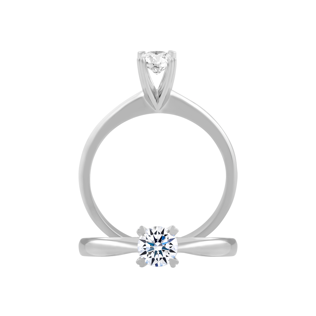Nhẫn nữ kim cương 8 Hearts & Arrows vàng 14K Variant H&A 3C