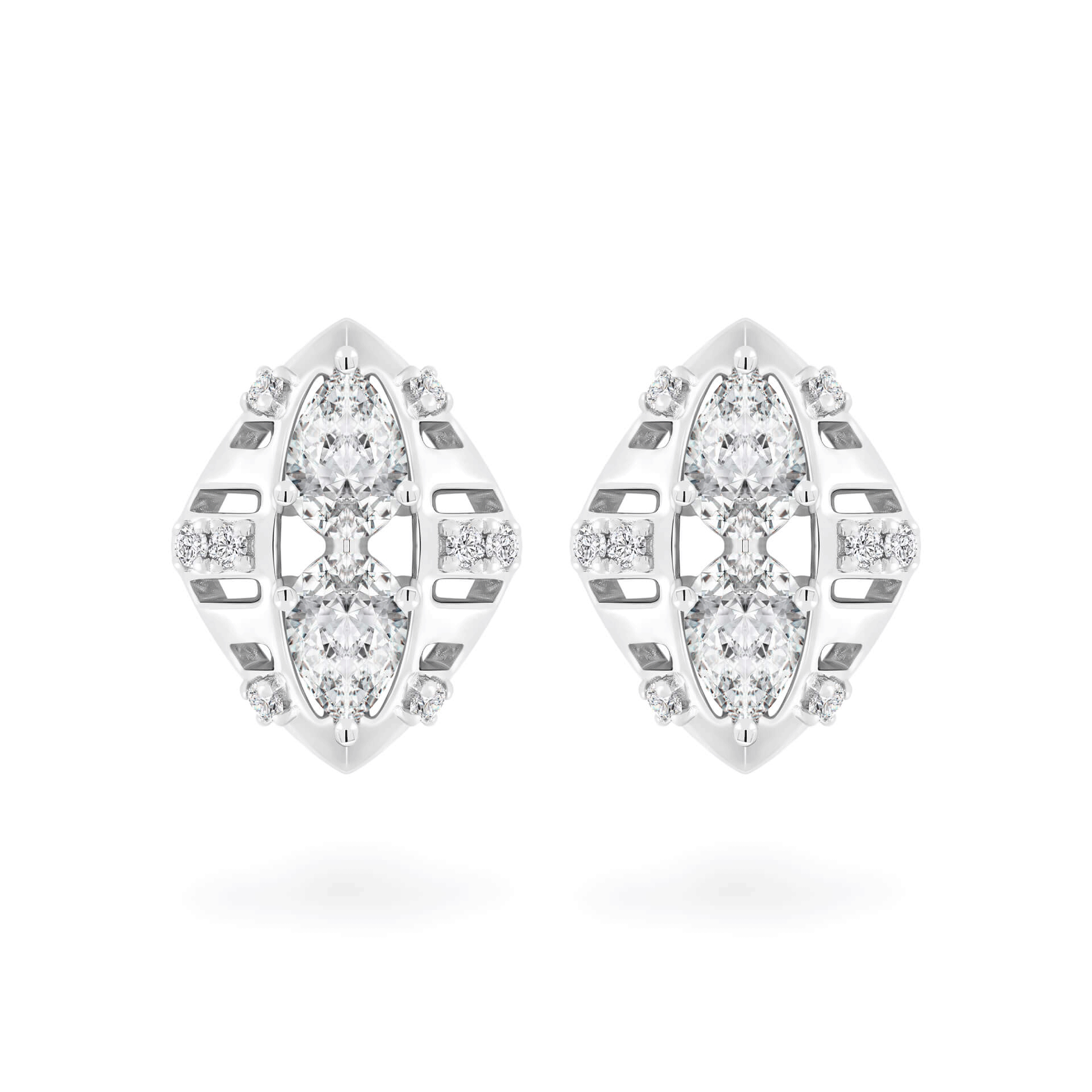 Hoa tai kim cương viên vàng 14K Jena A110 TD