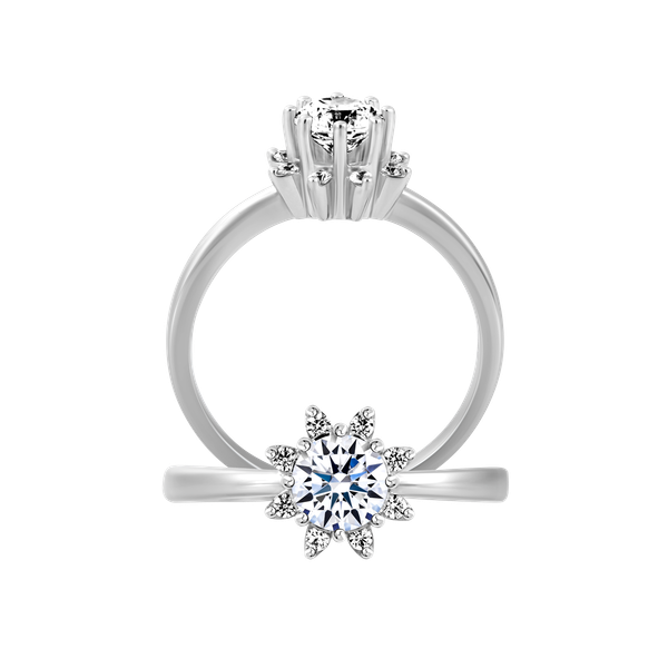 Nhẫn nữ kim cương tấm vàng 14K Girasoli N 1CT GVRG0243795