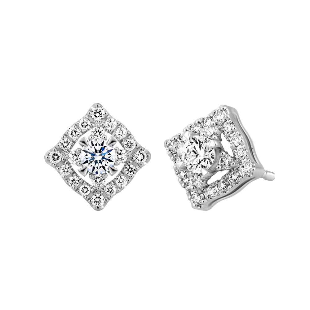 Hoa tai kim cương 8 Hearts & Arrows vàng 14K Primrose N H&A 2C GVER0112606