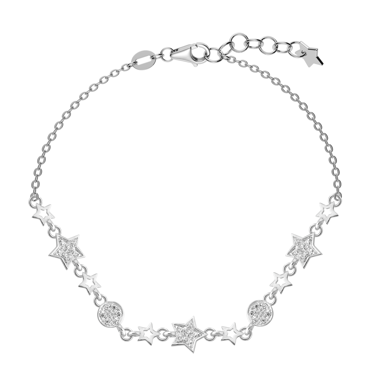 Dây tay đính đá CZ vàng 14K Stary