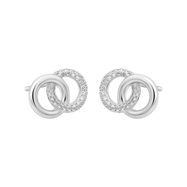 Hoa tai kim cương viên vàng 14K Claudia