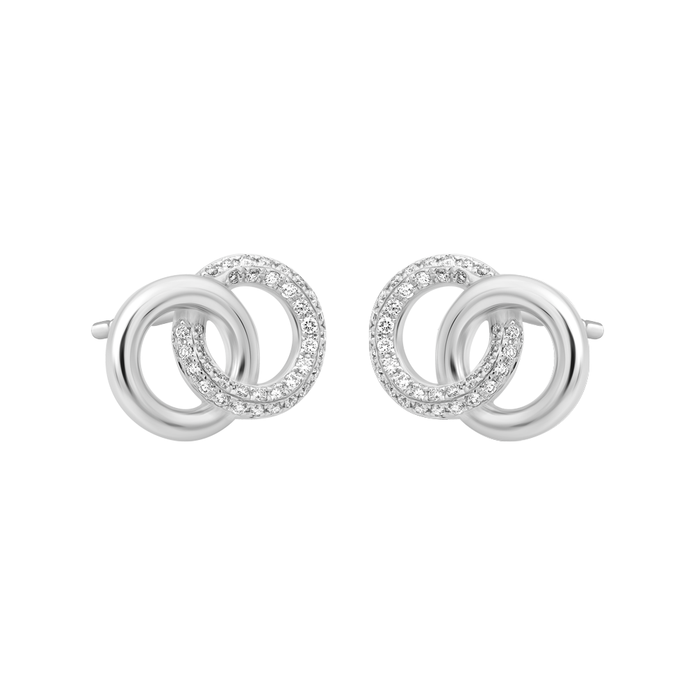 Hoa tai kim cương viên vàng 14K Claudia