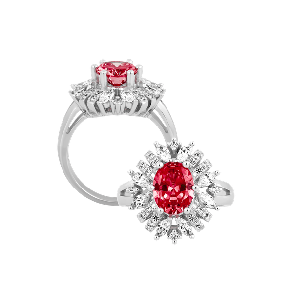 Nhẫn nữ đính đá màu Ruby vàng 14K Rabbin S.Rub