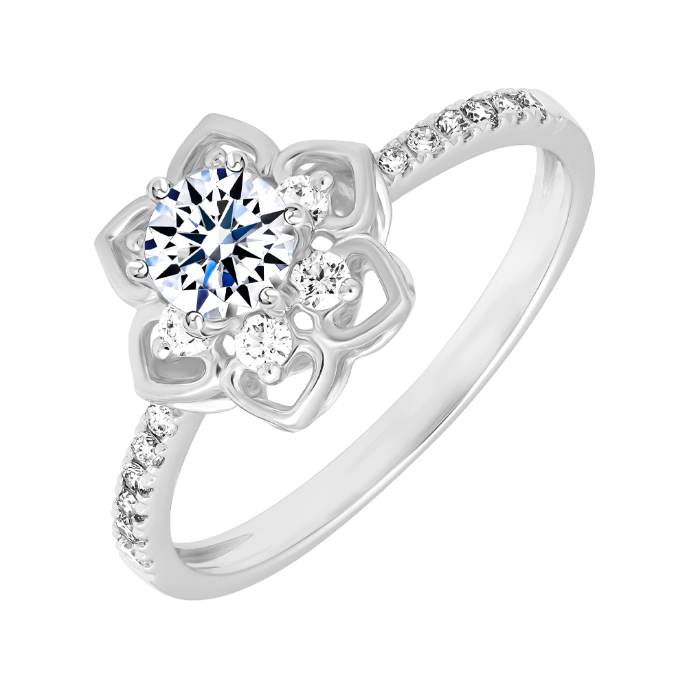 Nhẫn nữ kim cương tấm vàng 14K Cleary 3C