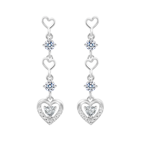 Hoa tai đính đá CZ vàng 10K Lighty HR