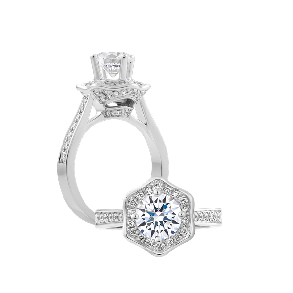 Ổ nhẫn nữ kim cương tấm vàng 18K Homage N 5C
