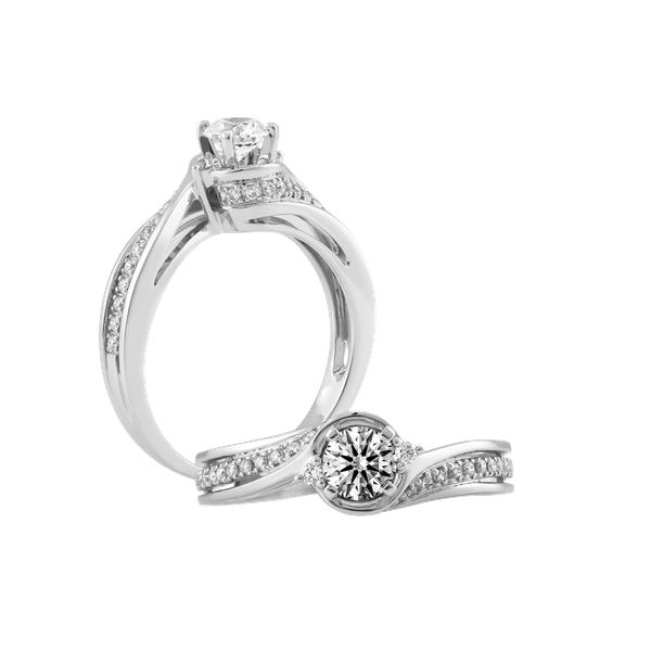 Nhẫn nữ kim cương tấm vàng 14K Cadette 2C GVRG0222812