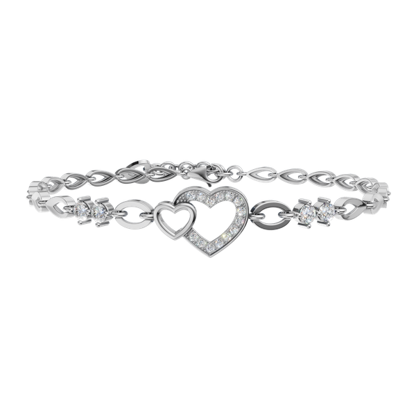 Lắc đính đá CZ vàng 14K Heartiful