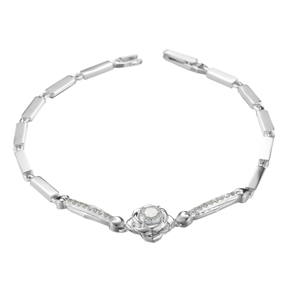 Lắc kim cương tấm vàng 14K Black rose 3C GVBC0015122