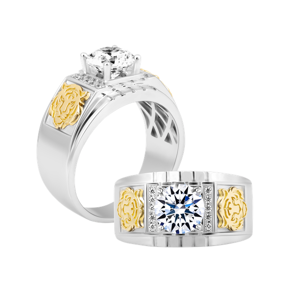 Nhẫn nam kim cương tấm vàng 14K Masterful 1.5CT WY