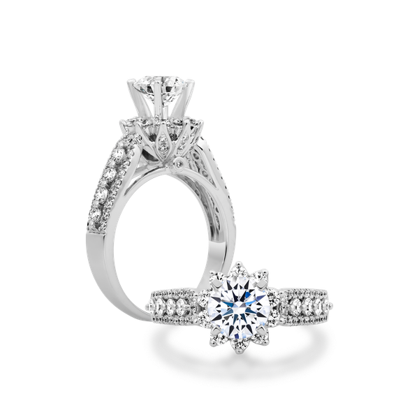 Ổ nhẫn nữ kim cương tấm vàng 14K Beleza N 5C