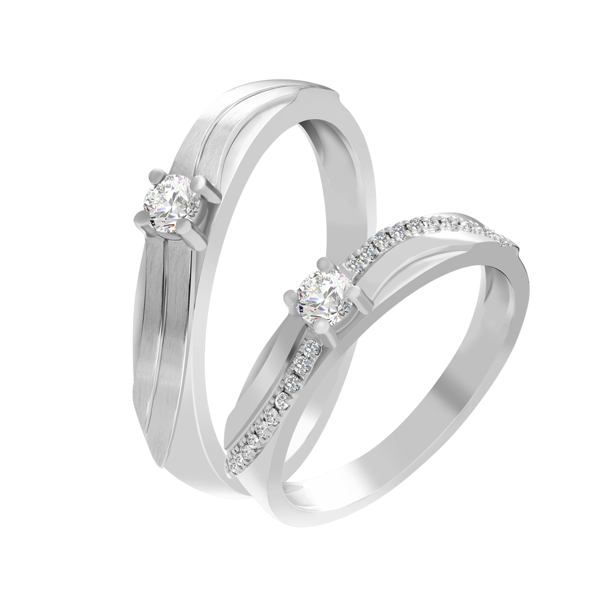 Nhẫn cưới nam kim cương vàng 14K Sugaring 10p M