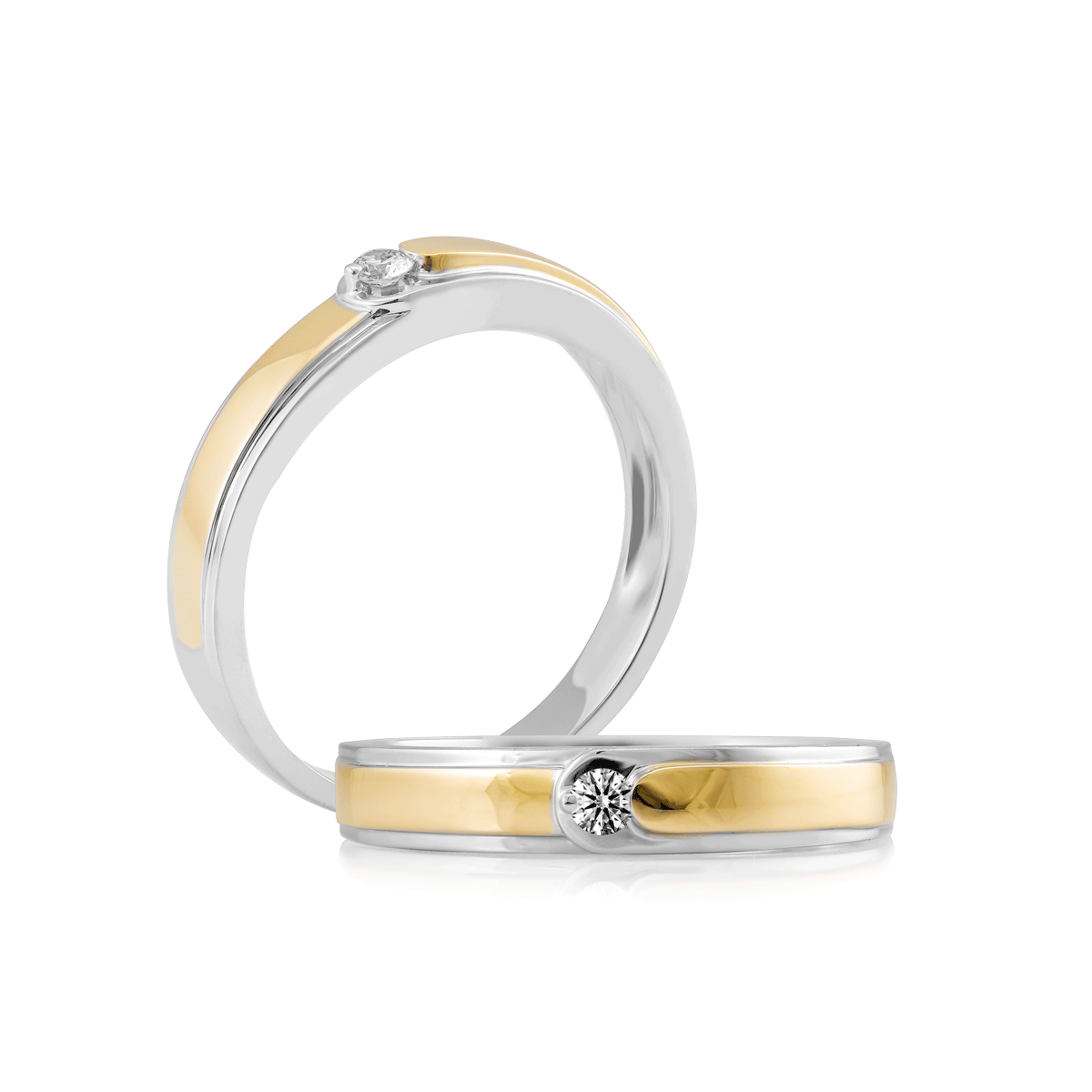 Nhẫn cưới nữ kim cương vàng 14K Coherent N5p F GVRG0244788