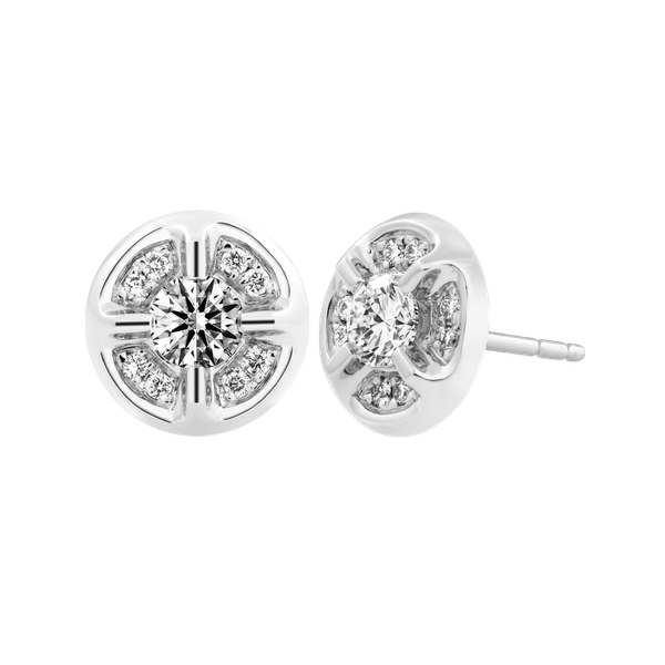 Hoa tai kim cương 8 Hearts & Arrows vàng 14K Solemnly N H&A 2C