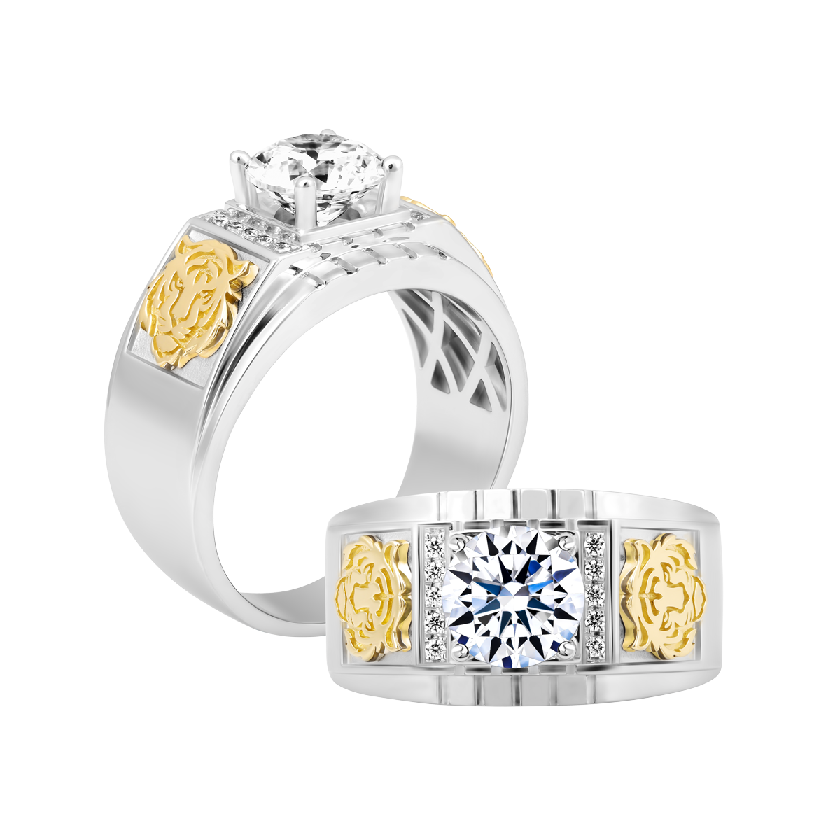 Nhẫn nam kim cương tấm vàng 14K Masterful 1.5CT WY