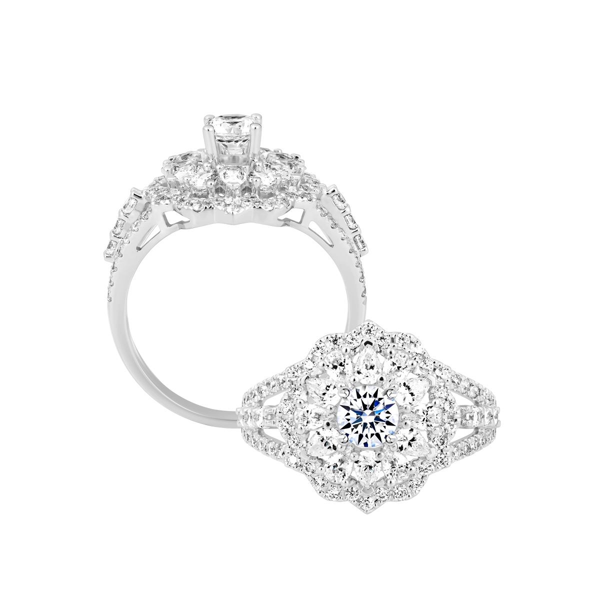 Nhẫn nữ đính đá CZ vàng 10K Majority 3C