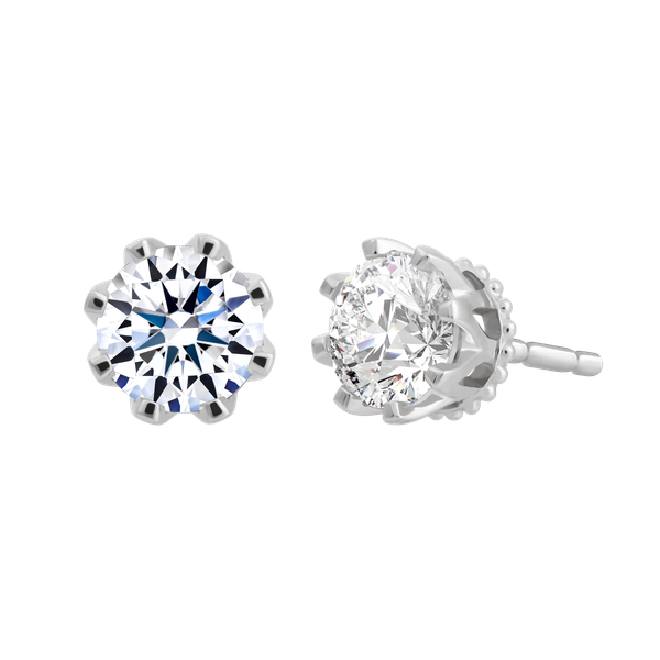 Hoa tai đính đá CZ vàng 14K Justice 5C