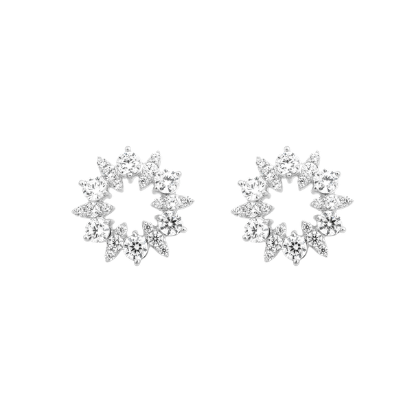 Hoa tai đính đá CZ vàng 18K Solara