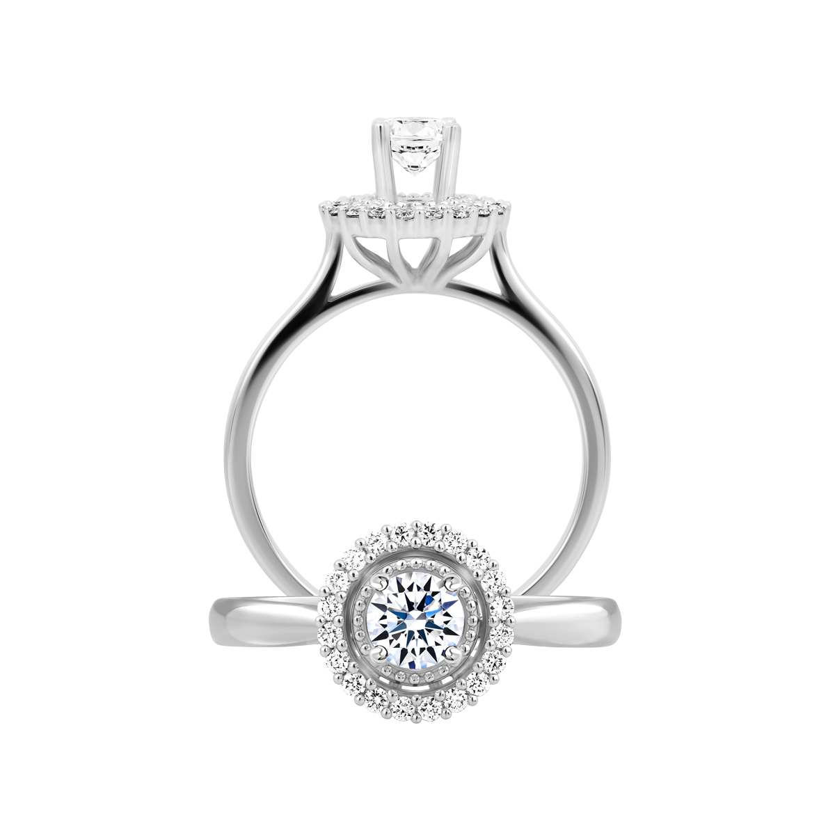 Ổ nhẫn nữ kim cương tấm vàng 14K Explicate 3C