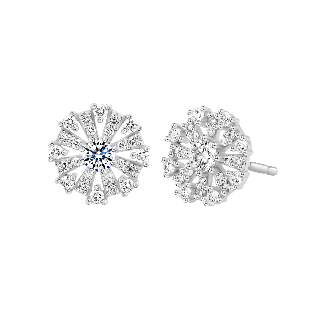 Hoa tai kim cương viên vàng 14K Vanna