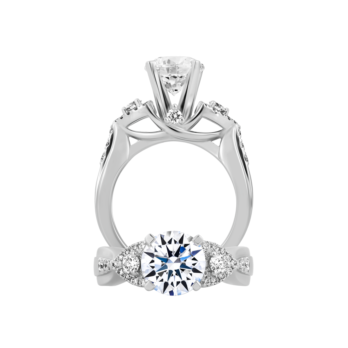 Nhẫn nữ kim cương tấm vàng 14K Chunnel N 2CT