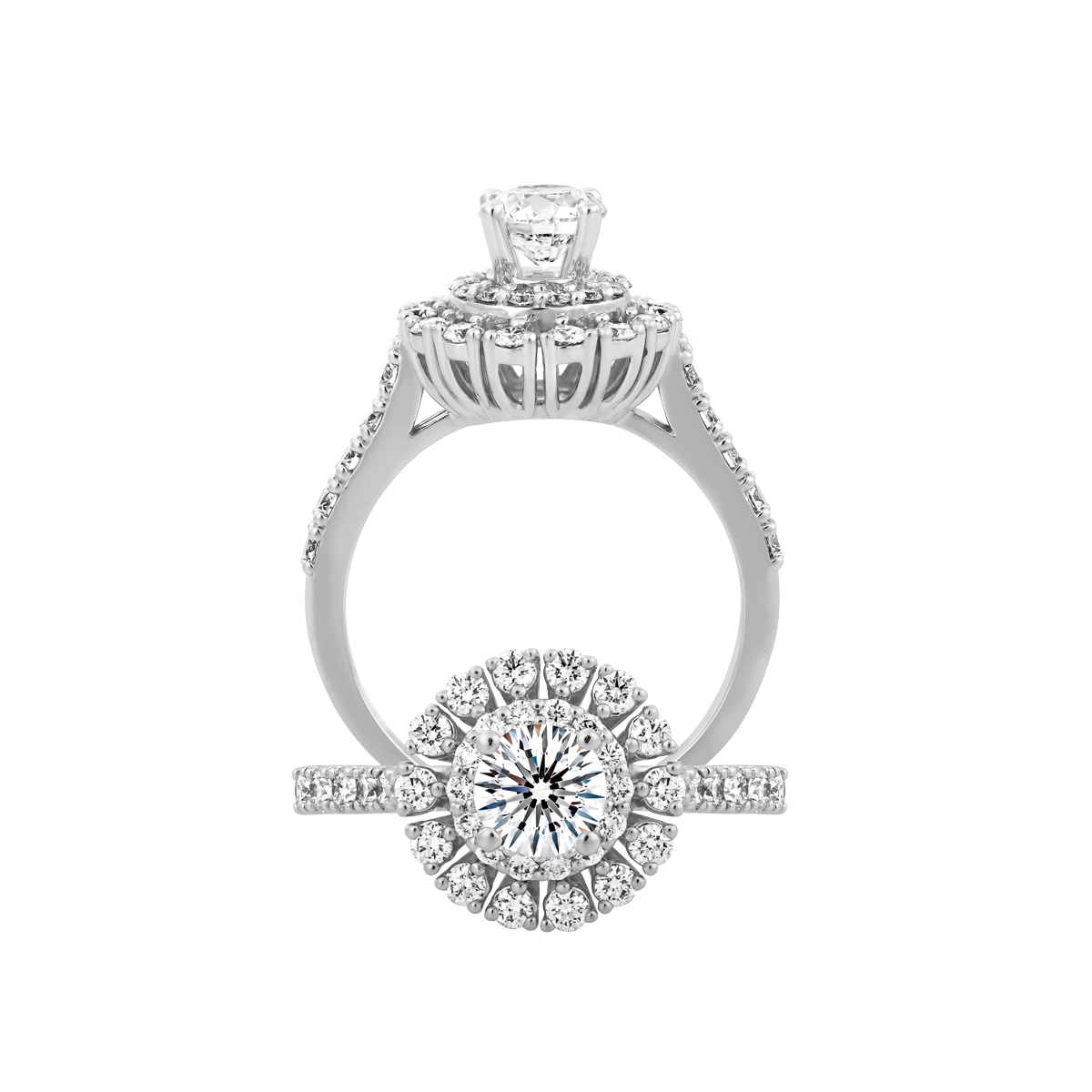 Nhẫn nữ kim cương tấm vàng 14K Bayard N 5C