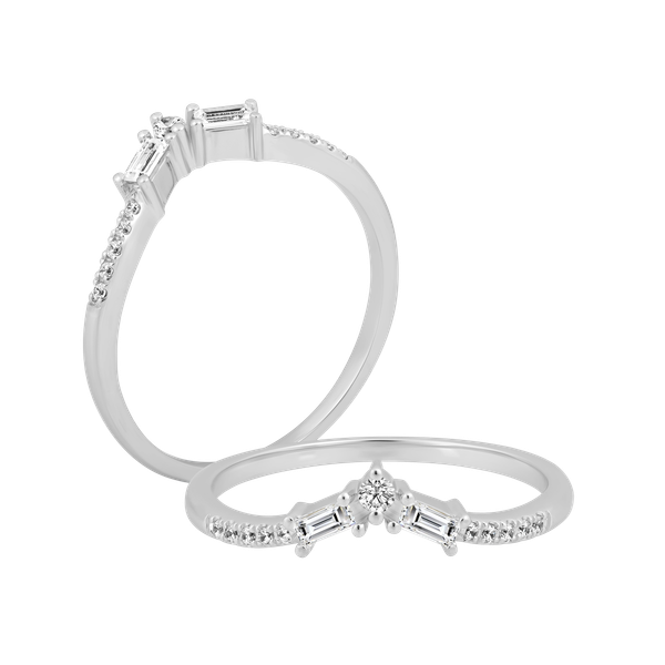 Nhẫn nữ đính đá CZ vàng 14K Lightly U