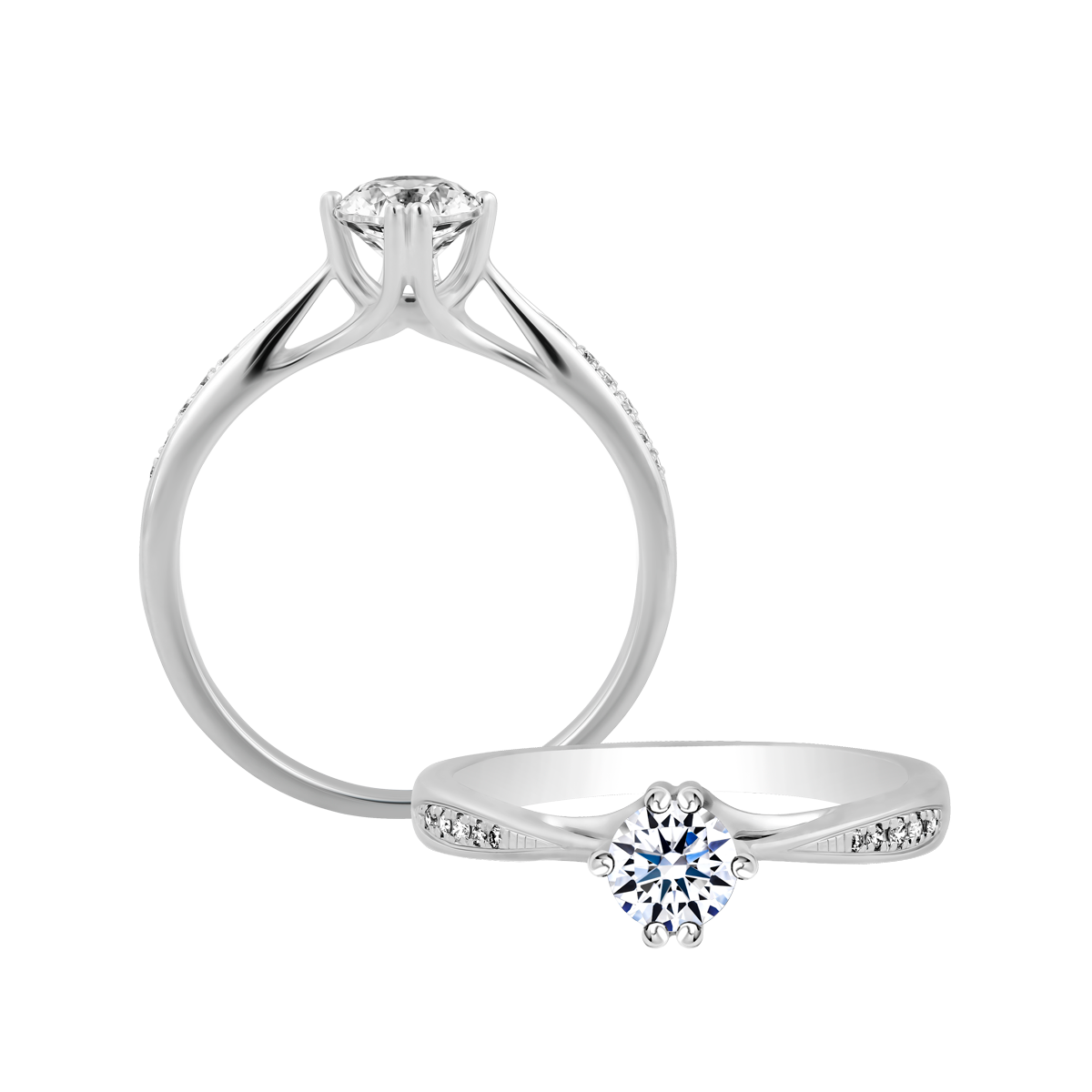 Nhẫn nữ kim cương tấm vàng 14K Traditions 2C