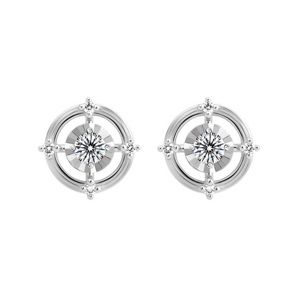 Hoa tai kim cương viên vàng 14K Galaxy ST