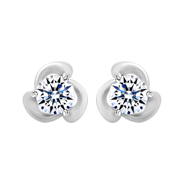 Hoa tai kim cương viên vàng 14K Fatina GIA 3C GVER0103725M