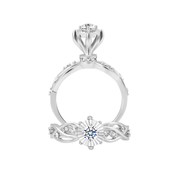 Nhẫn nữ kim cương 8 Hearts & Arrows vàng 14K Carist V2 H&A 2C GVRG0276819