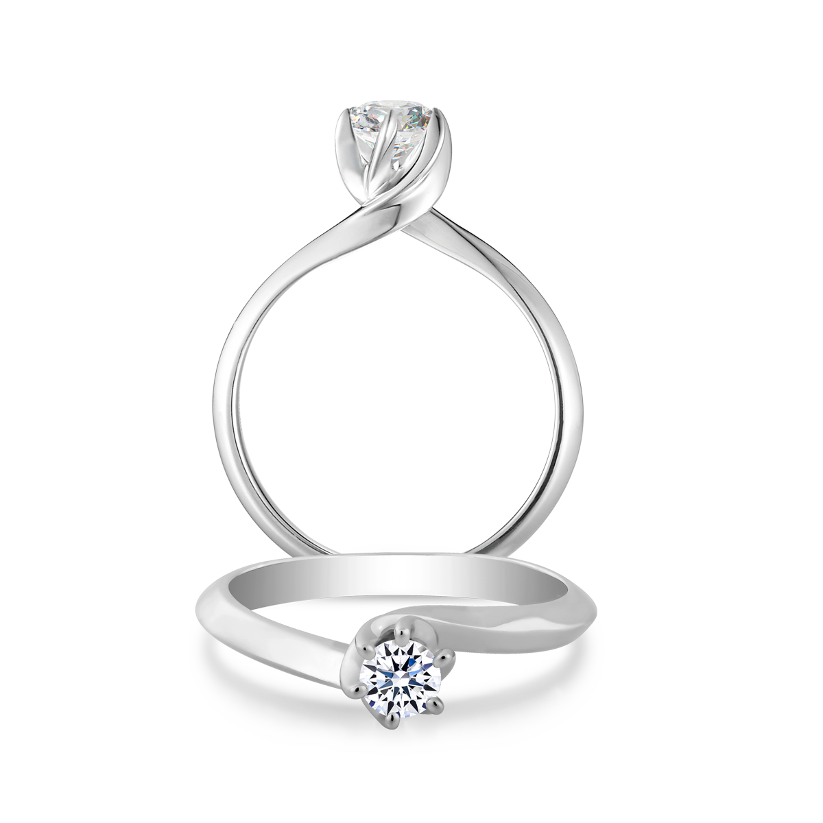 Nhẫn nữ kim cương 8 Hearts & Arrows vàng 14K Grandee N H&A 2C GVRG0257968