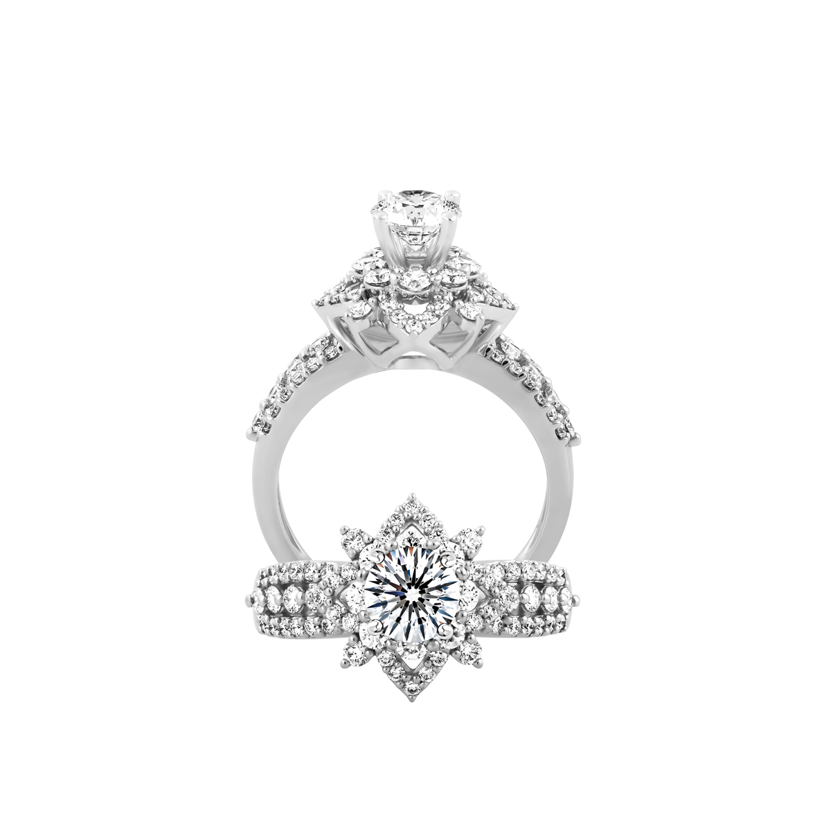 Nhẫn nữ kim cương tấm vàng 14K Beatriz N 5C
