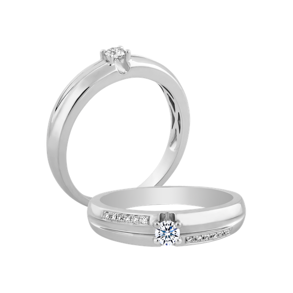 Nhẫn cưới nam kim cương vàng 14K Welfare N10p M GVRG0259512