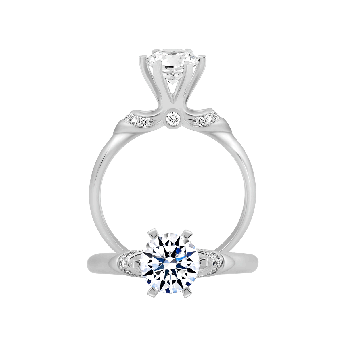 Ổ nhẫn nữ kim cương tấm vàng 14K Living 1CT