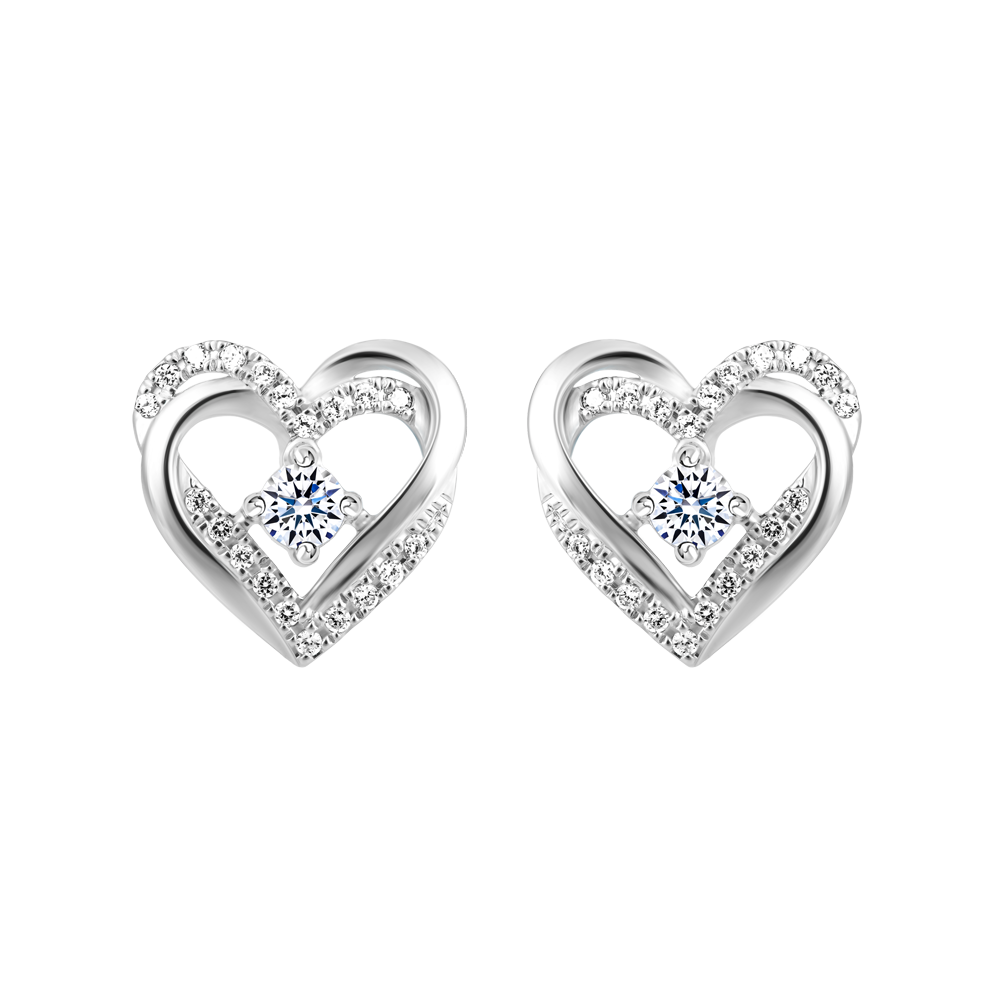 Hoa tai đính đá CZ vàng 14K Sweet honey 5p