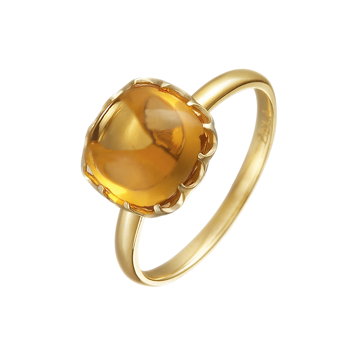 Nhẫn nữ đính đá màu Champagne vàng 14K Candie S.Cha