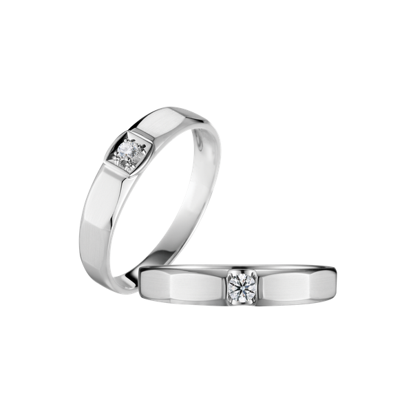 Nhẫn cưới nữ kim cương viên vàng 14K Imogene F