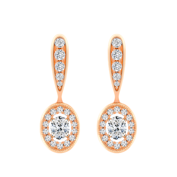 Hoa tai kim cương viên vàng 18K Jena A028 TD