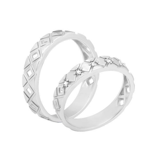 Nhẫn cưới nữ kim cương viên vàng 14K Reliably F