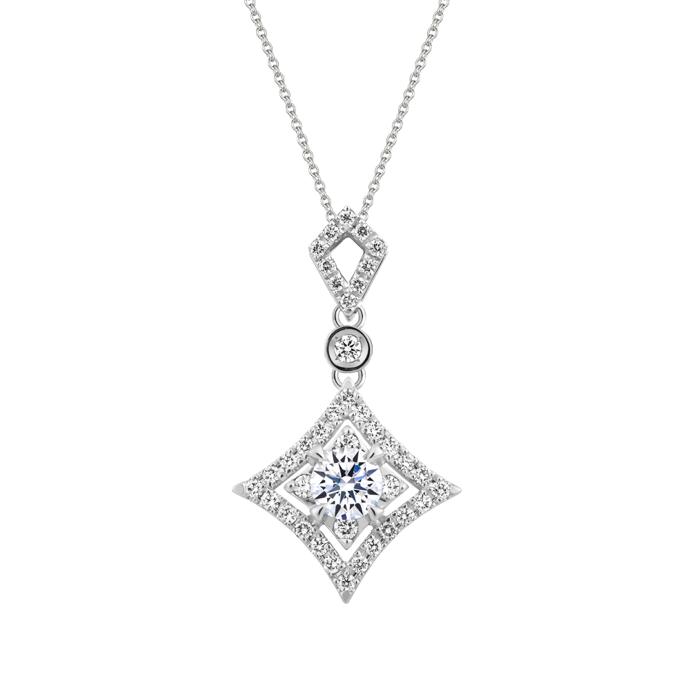 Mặt kim cương tấm vàng 14K Flaring 2C