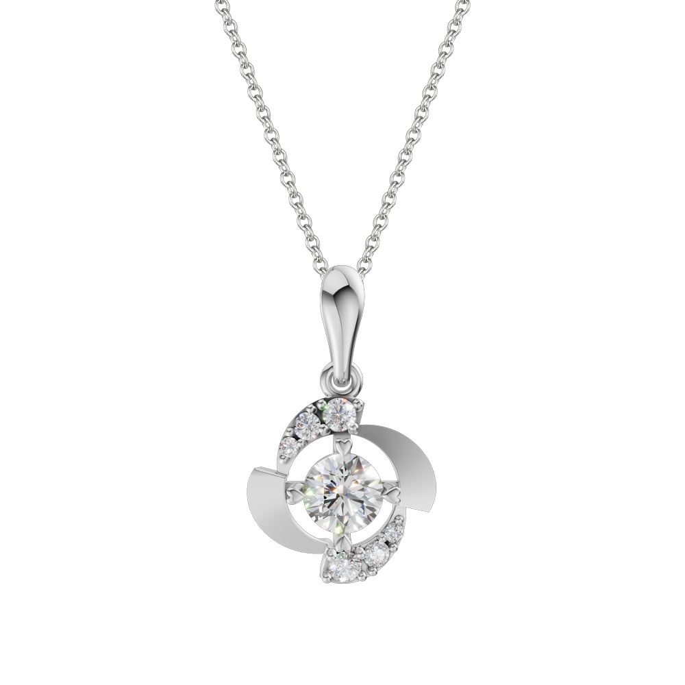 Mặt kim cương viên vàng 14K Zining GIA 2C