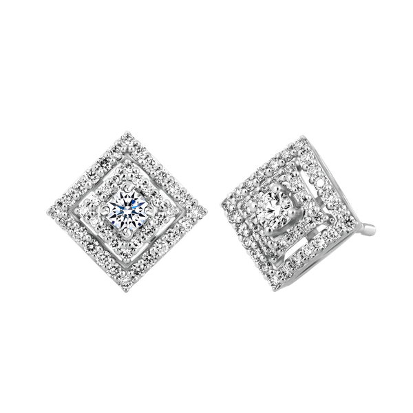 Hoa tai kim cương vàng 14K Setting 9p