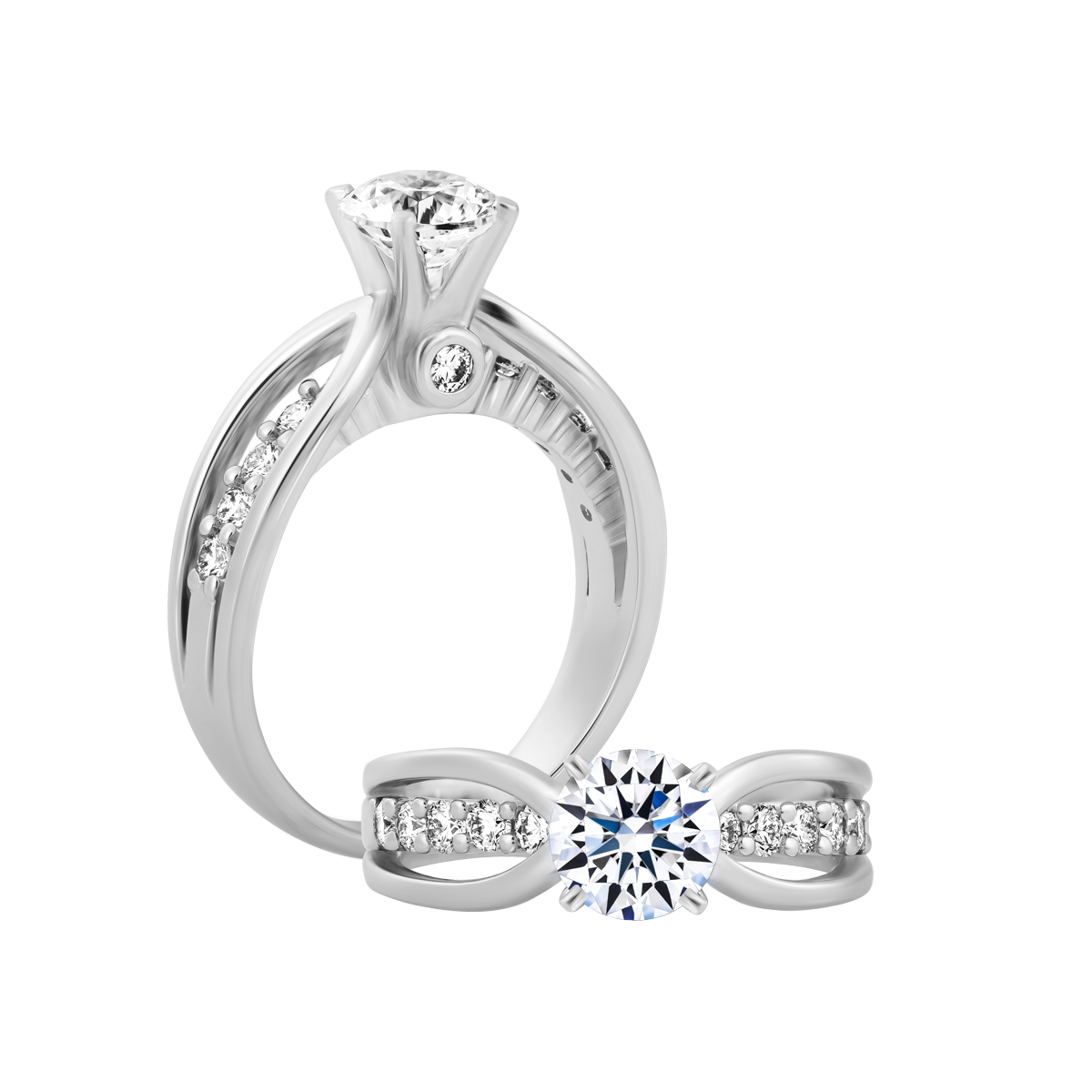 Nhẫn nữ kim cương tấm vàng 14K Chalice N 1CT